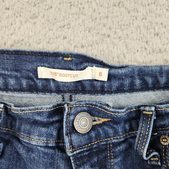 Levis Jeans Women 8 Blue Bootcut 515 Stretch Mid Rise Curvy Denim Ladies Pants - Picture 8 of 11